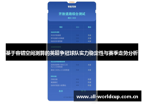 基于容错空间测算的英超争冠球队实力稳定性与赛季走势分析